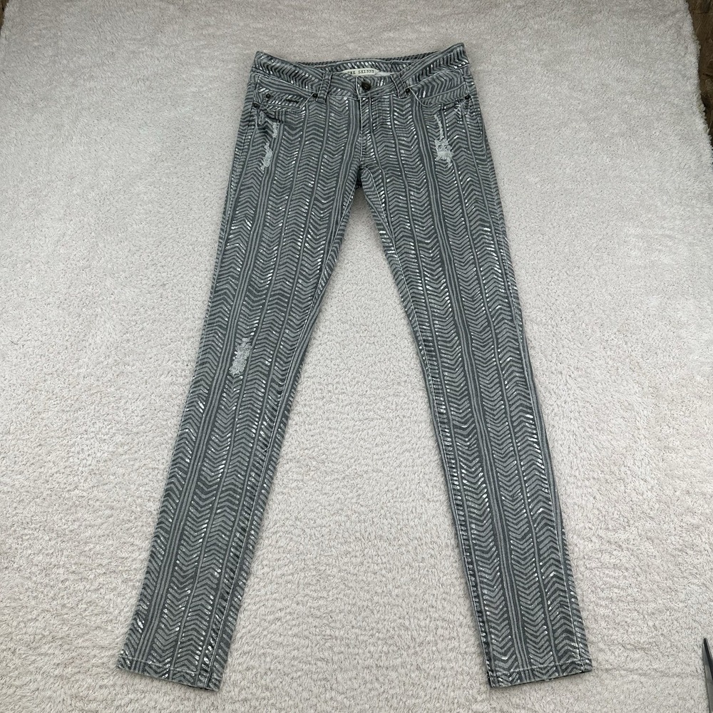 Billabong The Skinny 3 Sz 29x32 Gray Design Stretch Denim Y2K Skater Streetwear